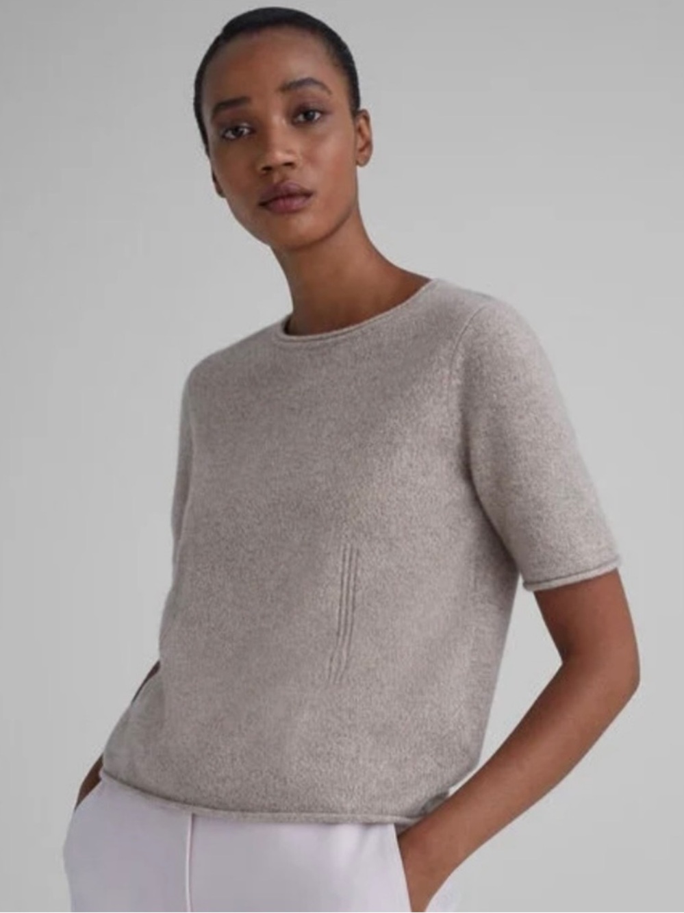 Club Monaco Cashmere Tee in Oat